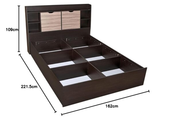 Nilkamal Riva Engineered Wood Bed with Headboard & Box Storage - Image 7