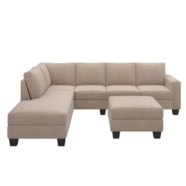Homeify Atlantic Fabric 5- to 6-Person Sofa L Shape Sofa Set for Living Room - Image 3