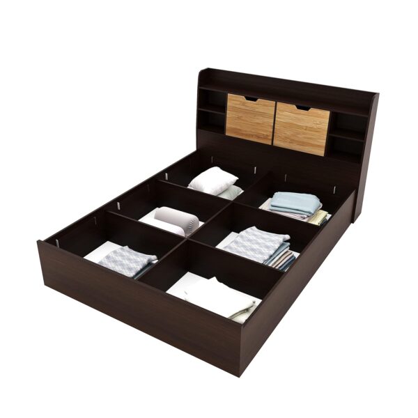 Nilkamal Riva Engineered Wood Bed with Headboard & Box Storage - Image 4