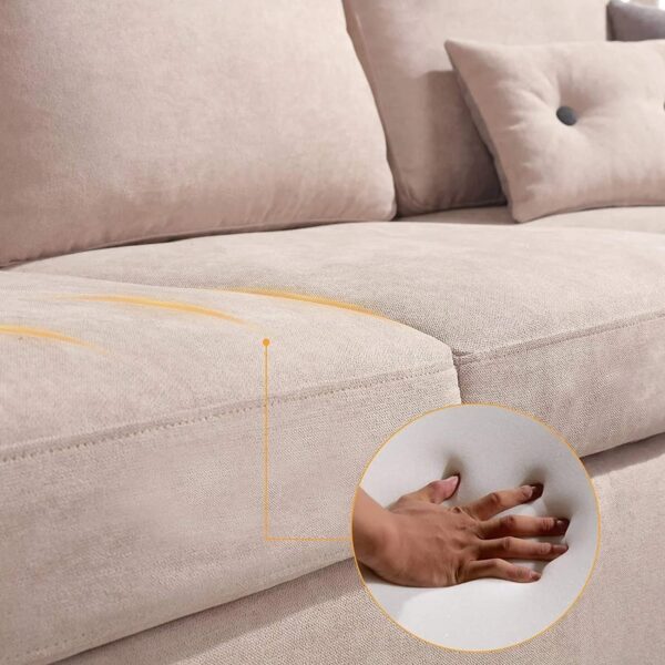 Homeify Atlantic Fabric 5- to 6-Person Sofa L Shape Sofa Set for Living Room - Image 8