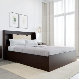 Nilkamal Riva Engineered Wood Bed with Headboard & Box Storage